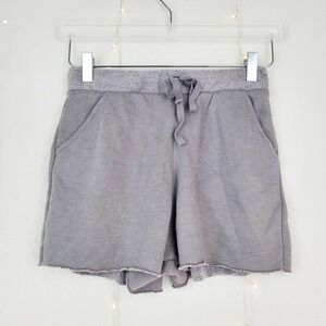 Free People Kelly Fleece Lounge Sweat Shorts Storm Gray XS NWOT Drawstring Pjs